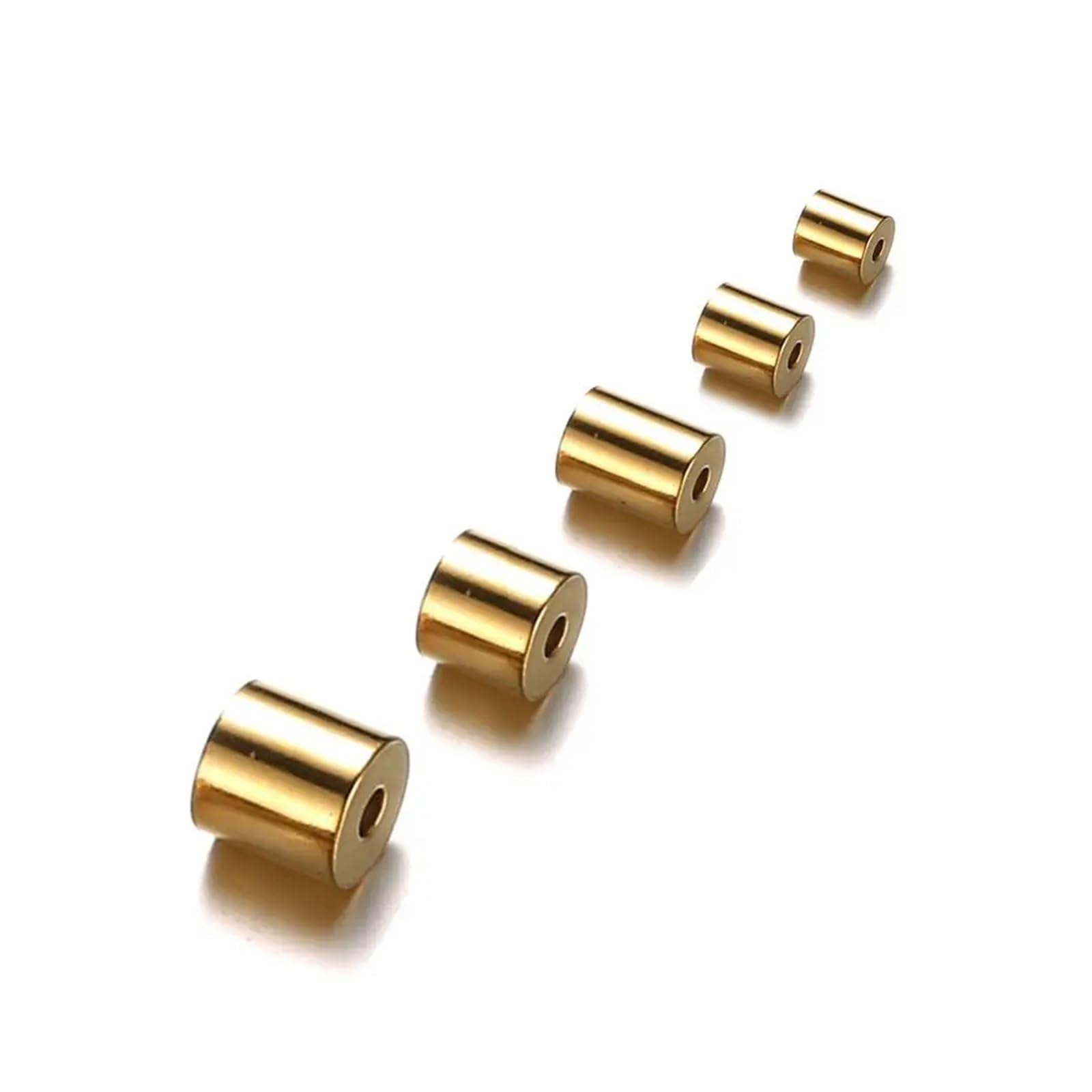 WEKONUMEX Rope Stoppers, Rope Stoppers Pack Of 100 Stainless Steel Multicolor 3-8mm For Jewelry Making(Gold Color,Inner Dia 3.0mm)