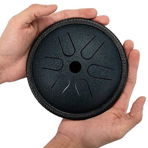 LUY Steel tongue drum, 8-note 6-inch drum set, percussion instrument, with travel bag & drumsticks, suitable for children's music enlightenmentYoga meditation (Navy)