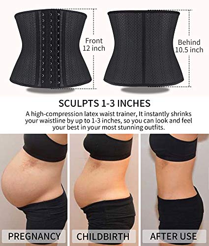 Image of YIANNA Women's Underbust Latex Sport Girdle Waist Trainer Corsets Hourglass Body Shaper