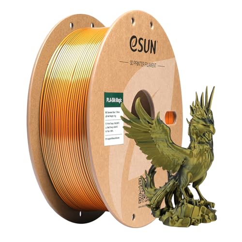 eSUN Silk PLA 3D Printer Filament 1.75mm Black Gold Dual Color Shiny Silky Filament, Dimensional Accuracy +/-0.03mm, 1kg