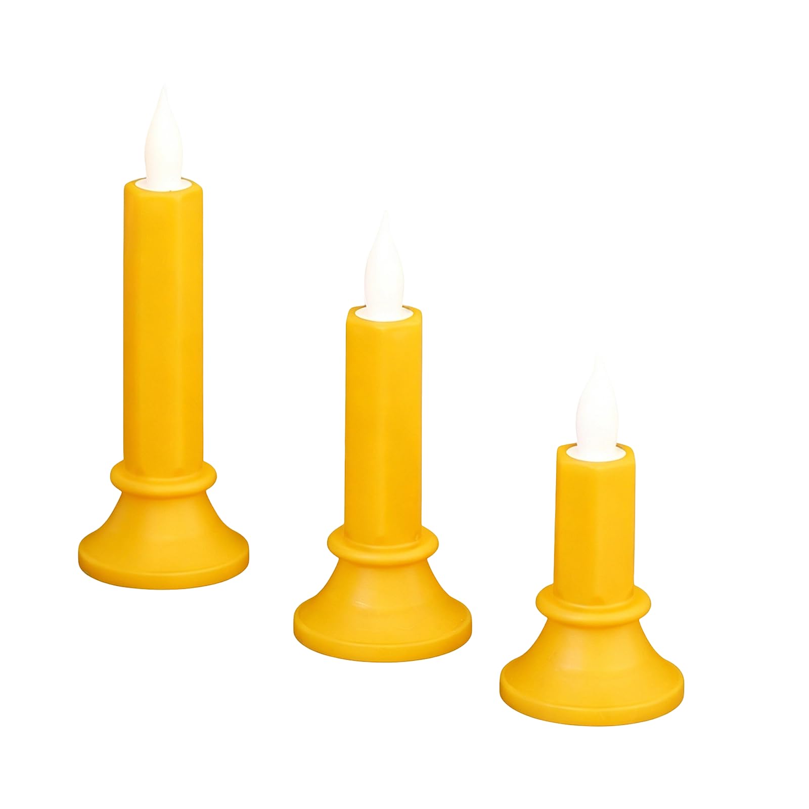 Veltros Mantel and Entryway Decor, LED Flameless Taper Light Trio with Three Heights for Halloween Indoor Displays Led Light Trio Indoor Fall Decor