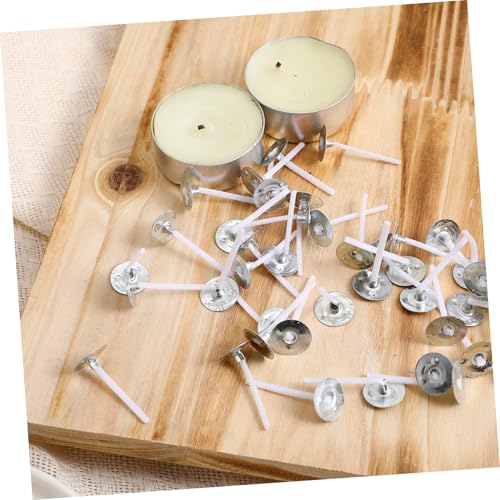 Kit de mechas para velas Tofficu 500 piezas con base miniatura 2