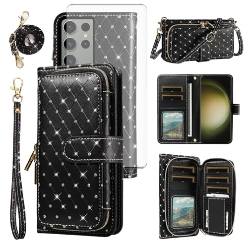 Coque Samsung Galaxy S23 Ultra Asuwish ZSZXLLB Noir de Protection Premium