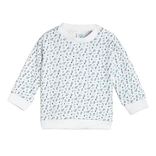 Image of miniklub Baby Round Neck Long Sleeve Knitted Cotton Sweat Shirt (White Color)