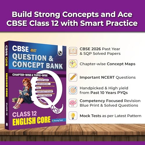 Image of PW CBSE Question & Concept Bank Class 12 English Core 2027 Chapterwise & Topicwise | NCERT Exemplar Concept Maps PYQs Mock Test 50% Competency Based Questions | Solved By Anurag Sir