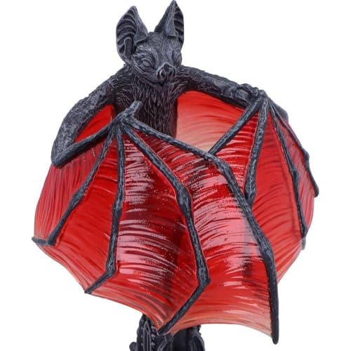 Aocesk Bat Lamp, Gothic Decor Bat Wing Light with Red Glow, Cathedral Base Vampire Table Lamp, Halloween Horrible Light Decoration for Halloween Party and Home Decor (1pcs)