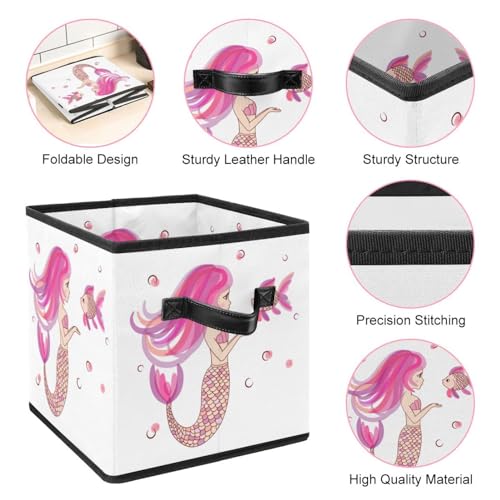 Boîte de rangement pliable rose sirène pour placard - 5