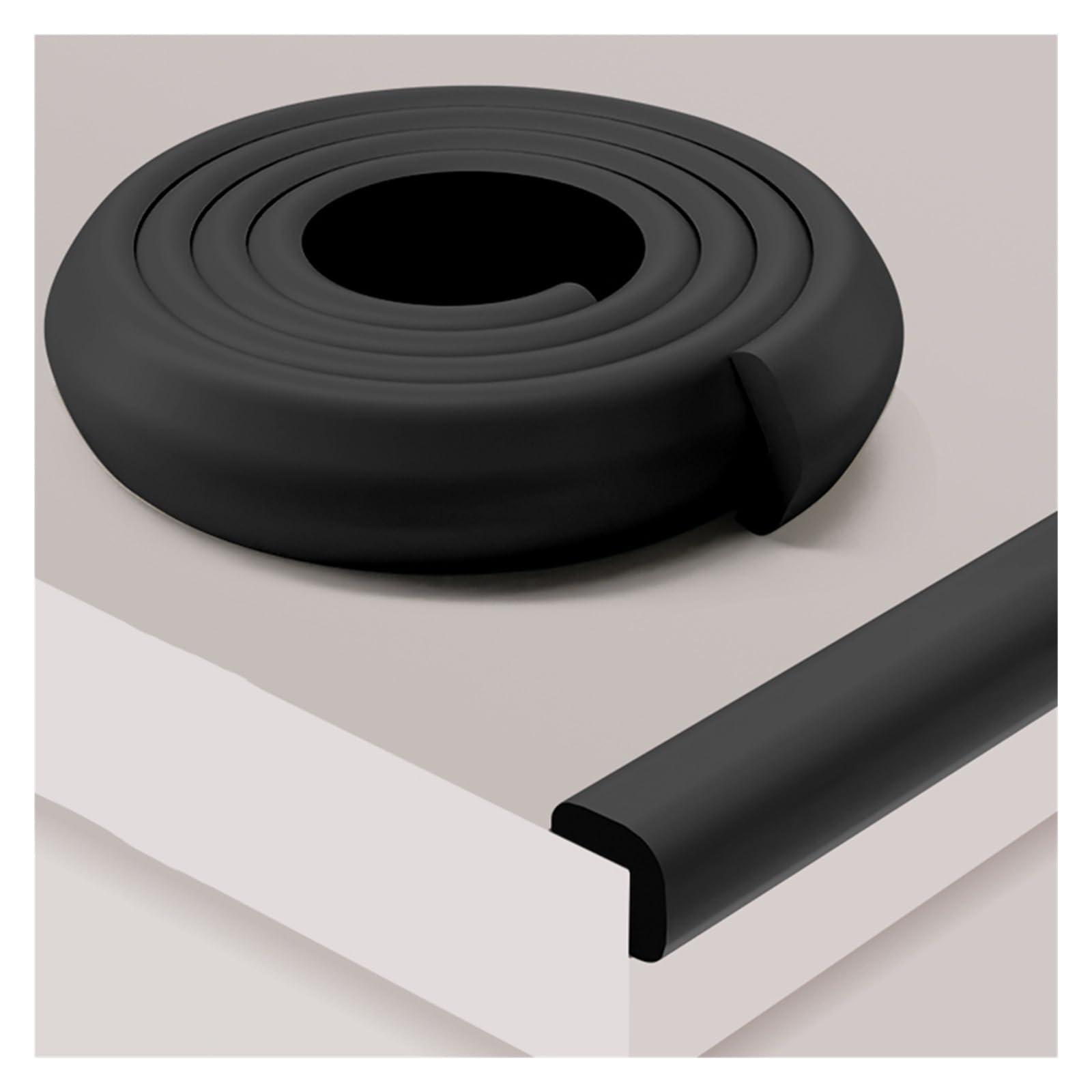YNBSHGAA Foam edge protectors, L Type Anti-Collision Table Edge Corner Cushion Bumper, Self-Adhesive Desk Protectors For Furniture Fireplace Worktop Cabinets Stair,Black-20m/65.61ft