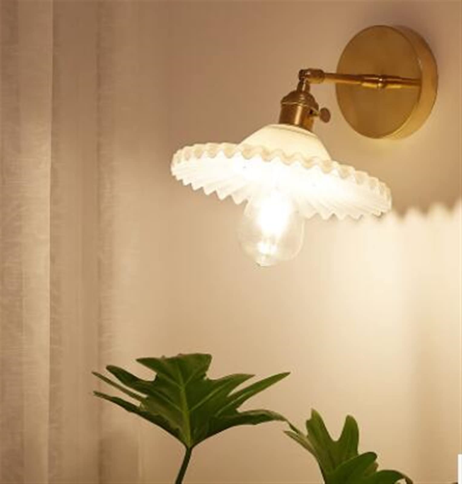 JYBNBBE Wall Sconces, Modern Wall Sconce, Glass Wall Lamp Modern Transparent Wall Sconce Lighting - Wall Lamp Copper Wall Light Clear Lampshade,C