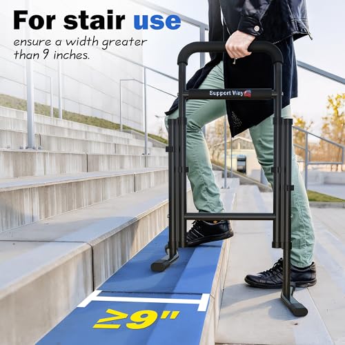 Upgrade 2-in-1 Assist Cane for Seniors, Both Stair Assist Cane and Standing Aid for Couch, Widening Anti Slip Base, Adjustable Height, Ultra Sturdy Bracket for Steps, Bathroom, Bedside - Image 6