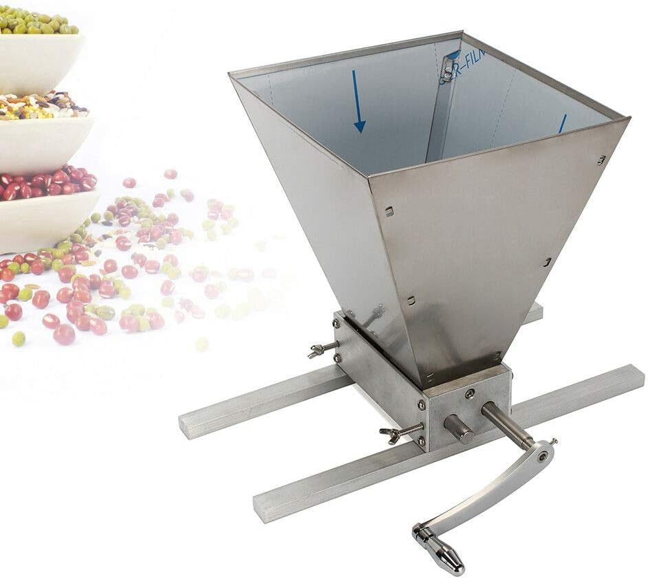 JNPGVTCD Molino triturador de Granos de Acero Inoxidable Ajustable para la elaboración de Cebada, Trigo y Malta. Ideal para cerveceros Aficionados.