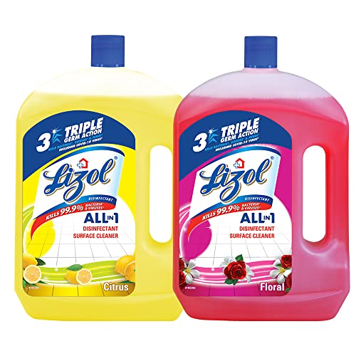 Lizol Disinfectant Surface & Floor Cleaner combo [Citrus - 2 L + Floral - 2 L] (B076ZHB85J) Amazon Price History, Amazon Price Tracker