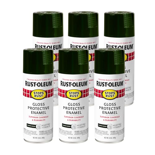 Image of Rust-Oleum 369183-6PK Stops Rust Spray Paint, 12 oz, Gloss Cypress, 6 Pack