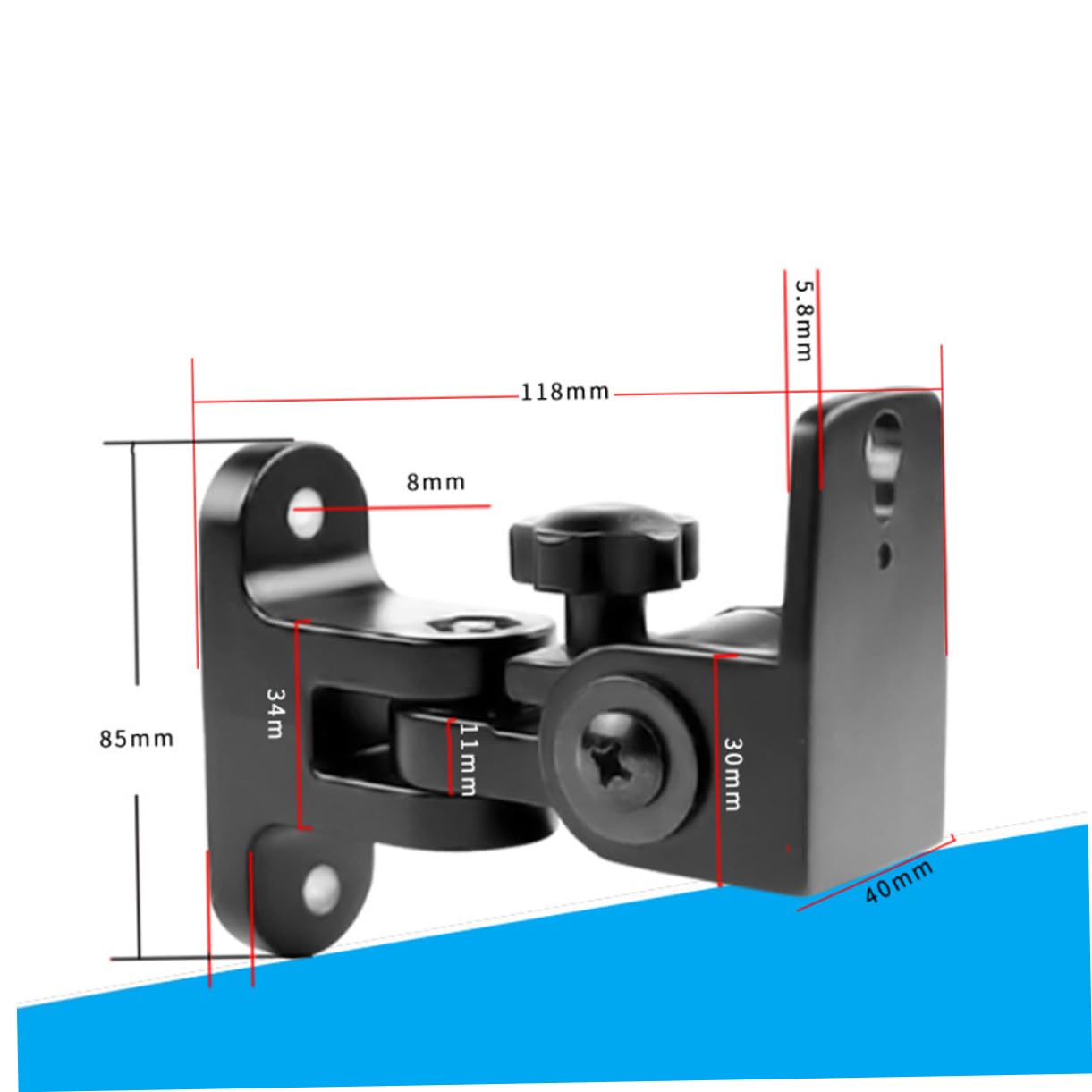 Support Mural pour Haut-Parleur, 2 Pièces, Alliage de Zinc Noir, Réglage D’Angle, pour Enceinte Surround