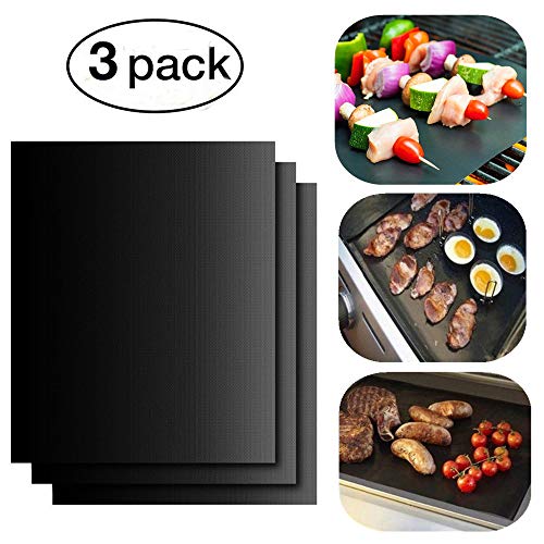 Alfombra de cocción de alta definición para barbacoa y horno, 3 x eatronchoi hojas de BBQ y hojas de horno reutilizable, fácil limpieza y antiadherente, apta para barbacoa, parrilla, PATISSERIE