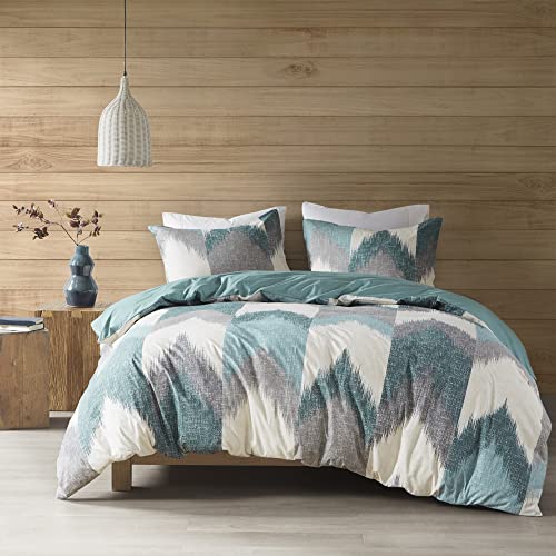 Image of Ink+Ivy Alpine Duvet Cover Set, Aqua, King /Cal King