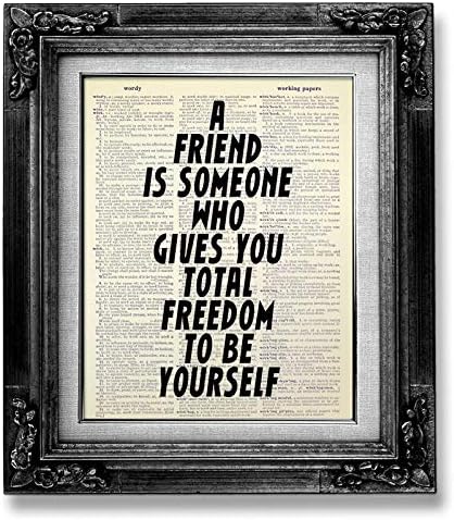 A friend is someone who gives you total freedom to be yourself, Jim Morrison, Friendship Best Friend Birthday Gift, Music Quote Poster, Song Lyrics Wall Decor, Dorm Room Decor for guy, Poetry Gift Man