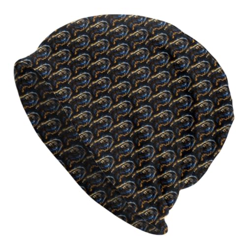 TWYGTEE Lion Blue Gold Lightning Knit Hat