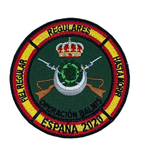 Gemelolandia | Parche bordado para la ropa Operación Balmis 2020 Operación Militar Española 8 cm Parche Hook and Loop Unidades Militares España | Muy Adherentes | Patch Stickers