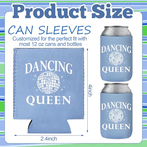 Image of SiliFine 12 Pcs Bachelorette Party Can Sleeves Bulk Coquette Bachelorette Party Decoration Cowgirl Can Sleeves for Bridal Shower Gifts(4 x 2.4 Inches,Dancing Queen)