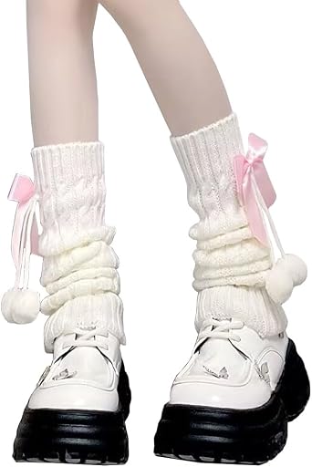 Kawaii Leg Warmers Y2K Cute Lolita Leg Warmers Japanese Harajuku Fashion Clothes Accessories Bow Knee High Socks