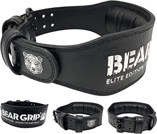 Ceinture d'haltérophilie BEAR GRIP avec boucle Double Pong pour maximiser la force