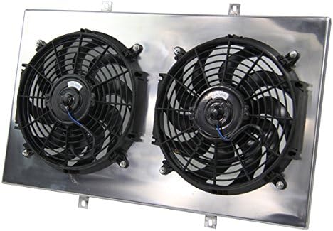 Miniatura 3 de OzCoolingParts Radiadores automotrices de aluminio cubierta y ventilador de 2 x 12 pulgadas para camioneta Chevy C10 1967-1972