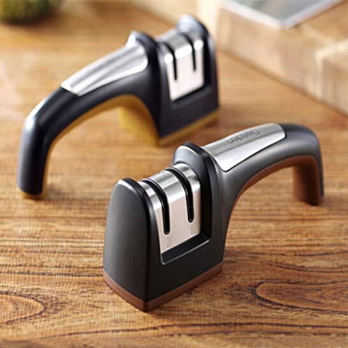 SHT Haushalt Schärfer, The Best 2-stufig Manueller Edelstahl Schärfer for gerade und gezackte Messer - Schleifen Blunt… – Bild 4