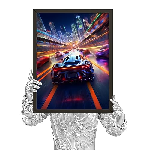 Excool Club Super Car Posters For Boys Room - 12X16 Neon Sports Car Racing Wall Decor, Colorful Modern Cars Wall Art Prints thumb #2