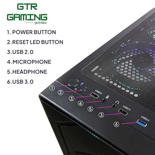GTR Gaming PC – Ryzen 5 5500 Desktop Computer, Radeon RX 7600 8GB Graphics, 16GB DDR4 RAM, 1TB NVMe SSD, 650W Power Supply, Windows 11 Gaming Desktop PC, Wi-Fi, ARGB Case. - Image 6