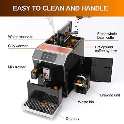 Mcilpoog Ws-203 Super-Automatic Espresso Coffee Machine With Smart Touch Screen For Brewing 16 Coffee Drinks #TOP7