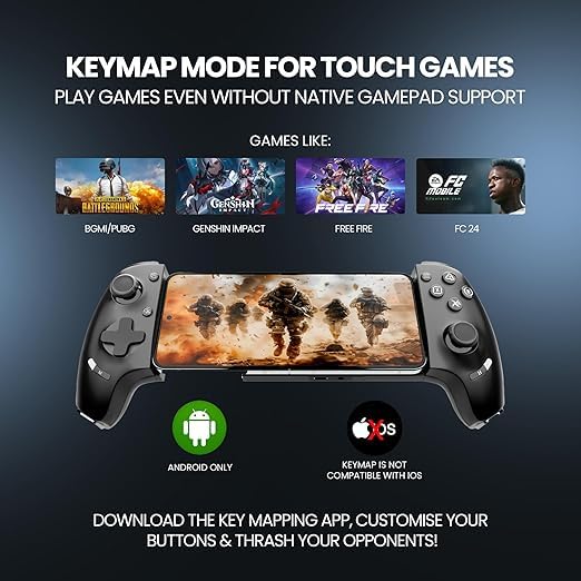 Image of Nextech Klutch One Gamepad with iPhone 15 & Above /Android, XBOX, HID & Keymap Modes | Type C & Bluetooth Connectivity | Gaming Controller for Mobile, PC,Console | Mobile Gamepad & Mobile Controller