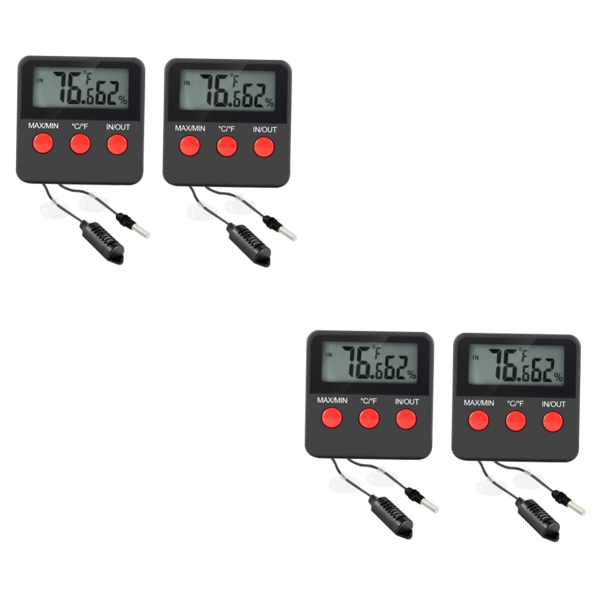 DOITOOL 4juegos Digital Higrómetro Para Terrario De Reptiles Medidor De Temperatura y Humedad Pantalla Para Lagartos y Huevos Sensor Preciso y Rápido