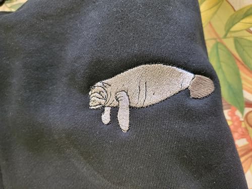ZH full zip hoodie, wildlife manatee embroidered full zip hoodie jacket, zipper hoodie sweatshirt, unisex fit3