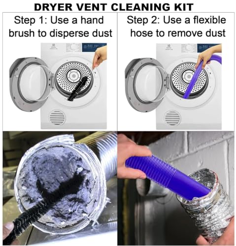 Enukycom ENUKYCOM007 Vacuum Accessories & Attachment Compatible With Dyson V7 V8 V10 V11 V15 V6 Dc58 Dc59 - Dryer Vent Cleaner Kit & Refrigerator Condenser Coil Brush- Flexible Crevice Tool thumb #2