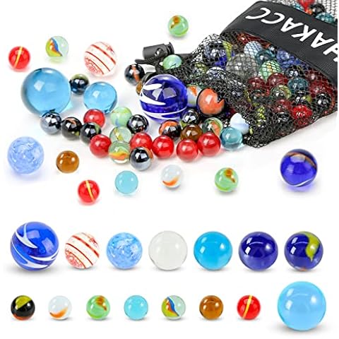 HAKACC Bunte Glasmurmeln, 680g Murmeln Glas Murmeln Kinder Murmelspiel Deko Glas Spielzeug Spielmaschine Pflanzendekoration Cover