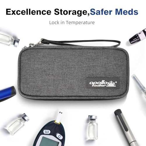 Image of apollo walker Insulin Cooler Travel Case Diabetic Medication with Ice Packs and Insulation Liner insulin cooler travel case tsa approved