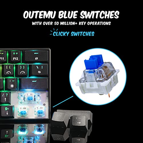 Image of Cosmic Byte CB-GK-21 Themis 61 Key Mechanical Per Key RGB Gaming Keyboard with Outemu Blue Switches and Software (Black, USB-A Connectivity)