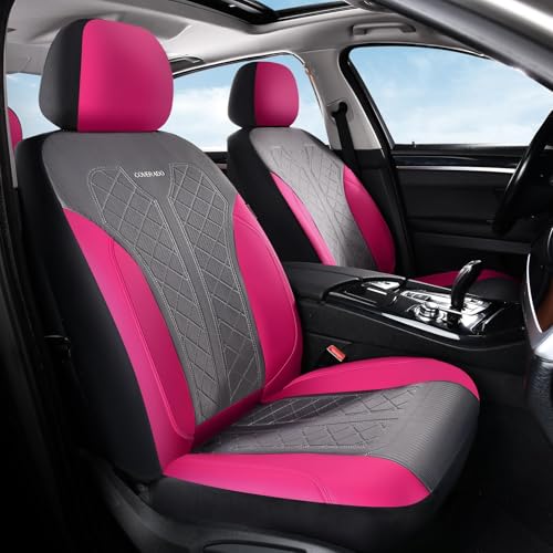 Image of Coverado Car Seat Covers Full Set, Leather Seat Covers, Rose Automotive Protectors 5-Seat, Luxury Universal Fit Seat Covers for SUV, Truck, Sedan and Most Vehicles All-Weather