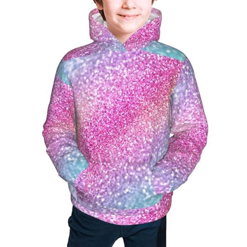 Fun Rainbow Pink Kids Pullover Hoodies Boys Sweatshirts Girls Athletic Clothes with Pocket2