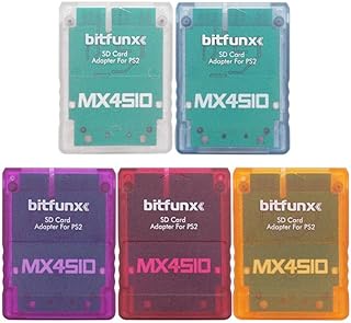 Limentea MX4SIO SIO2SD SD Card Adapter for PS2 Game Consoles Transparent Shell Card Reader SD/TF Adapter Memory Card Program Game Card (TF Card Clear Red)