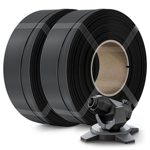 Image of Creality PETG Filament Refill 1.75mm 3D Printer Filament, 2kg (4.4lb) Refilament for Bambu Lab Reusable Spool, Dimensional Accuracy ±0.03mm, Black(2-Pack)