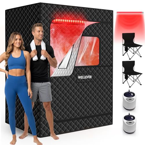 2 Person Saunas for Home, Infrared Portable Sauna for Home 2 Person, Relief Muscle Pain, Foldable...