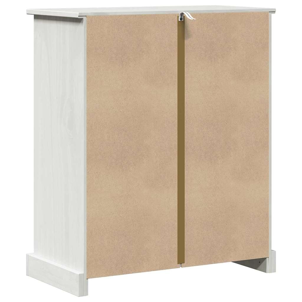 Vigo - Tocador de baño (68 x 34 x 80 cm, madera maciza de pino, con amplio espacio de almacenamiento y diseño clásico, para pequeños baños y aseos de invitados), color blanco