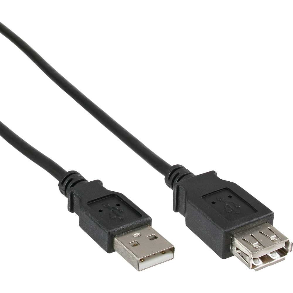 InLine USB 2.0 Verlängerungskabel – 0,5 M, Typ-A Stecker/Buchse, Schwarz