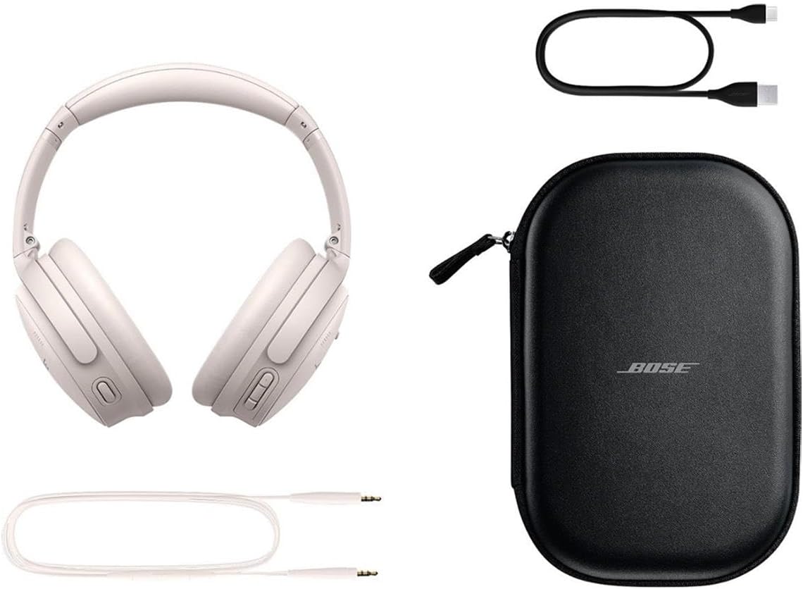 Bose QuietComfort Wireless Noise Cancelling Over-Ear Headphones - White Smoke, With Power Bank - Image 7