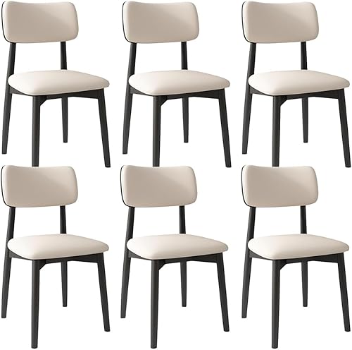 Miniatura 33 de YVYKFZD Solid Wood Dining Chairs, Kitchen Chairs Set with Curved Backrest, Leather Upholstered Dining Room Chair, Armless Living Room Chair, for