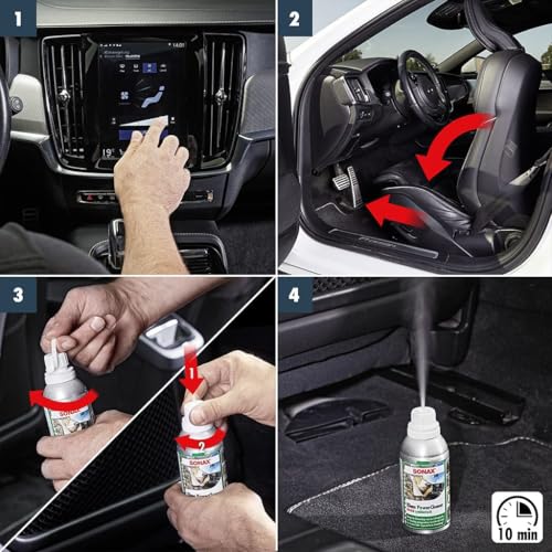 Image of SONAX Air Aid CarA /C & Vent Cleaner | Symbiotic 100 ml | Green Lemon Fragrance | Remove Food, Pets & Other Foul Smell in the Vehicle | Quick Action Car Odour & Air Freshener Spray