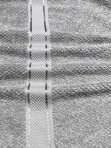 Image of SENSES By Riba Cotton Towels for Bath 550 GSM - Silver Grey, 1 Pc | Super Soft, Large Size, Absorbent, Lightweight, Antimicrobial, Low Linting