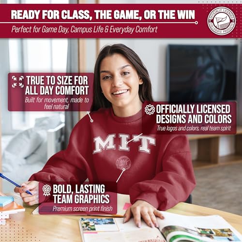 Image of NCAA College Sweatshirt Fleece Crewneck Pullover for Men and Women | Officially licensed NCAA college gameday crewneck pullover - 9 oz fleece lined sweatshirt with arch and logo design